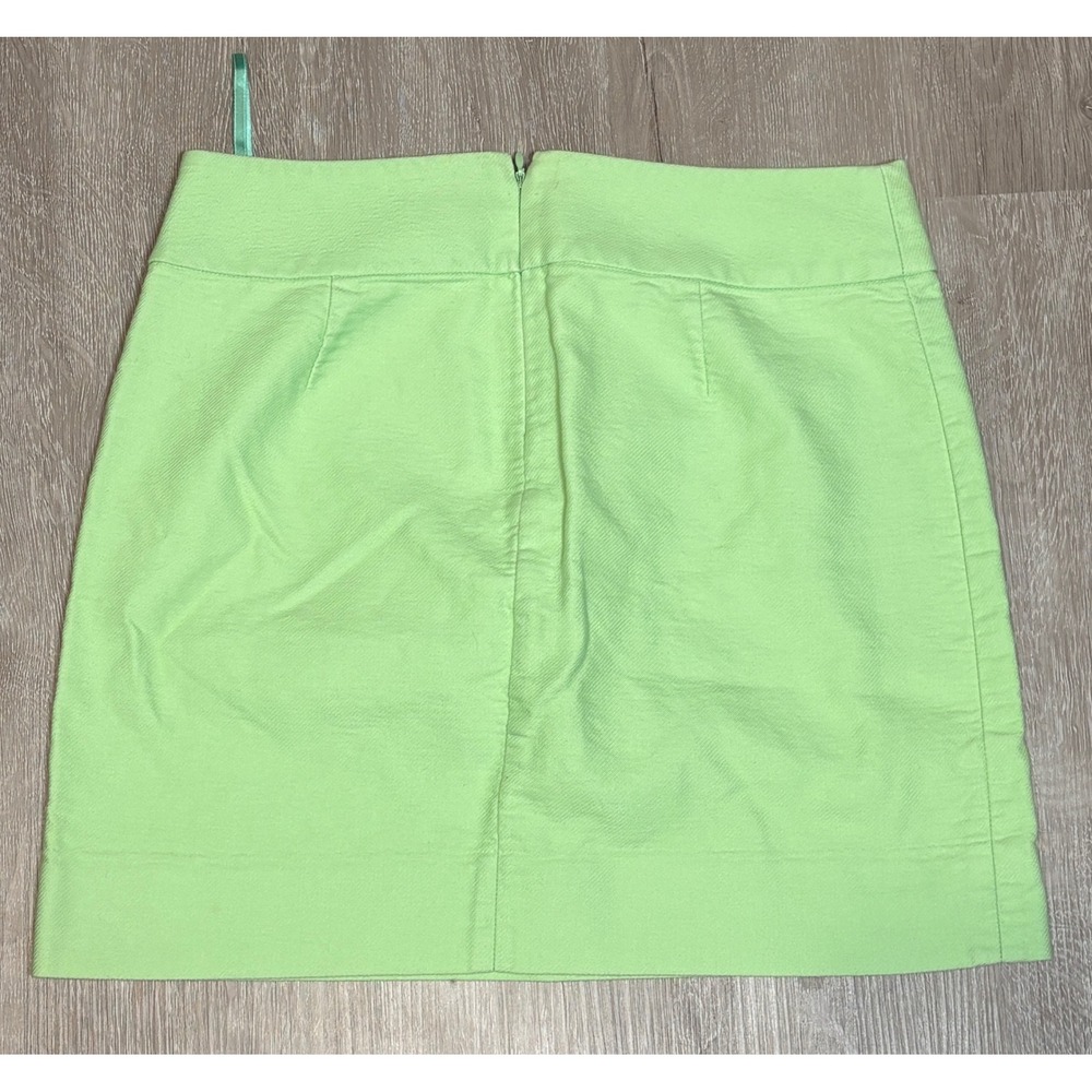 J.Crew Womens Lime Green Textured Cotton Mini Skirt Size 0 A-Line - Picture 2 of 4